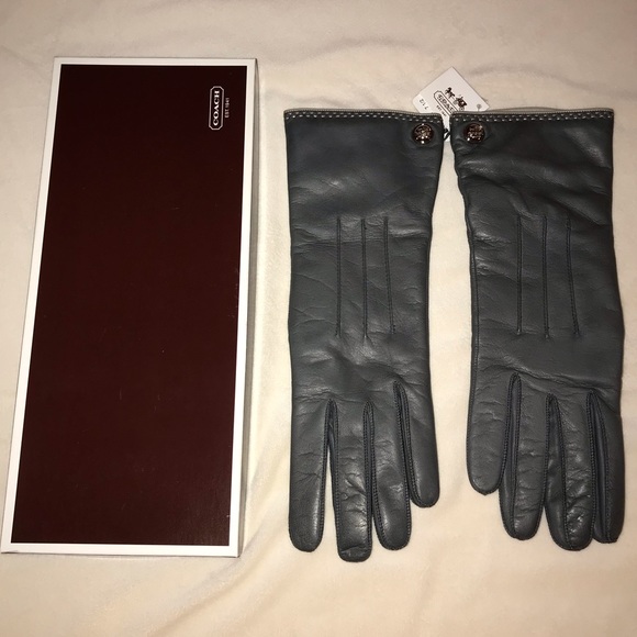 Coach Cashmere Lined Leather Gloves